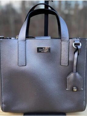 kate spade Black Leather Structured Shoulder Tote
